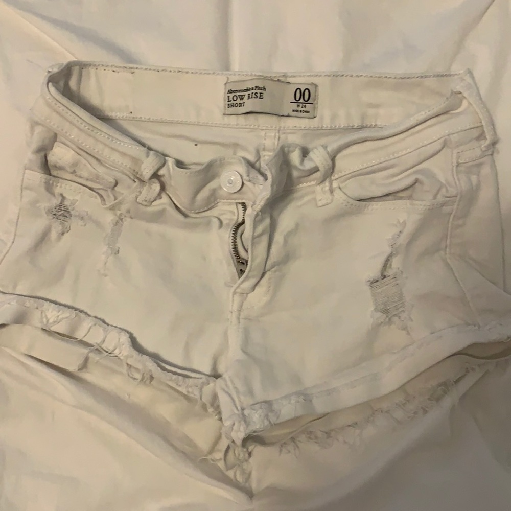 White jean shorts